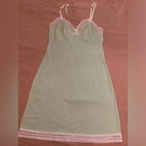 Vassarette Light Green slip with white Lace
